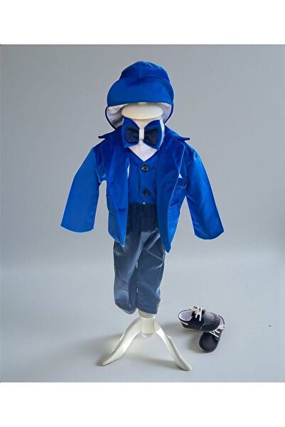 Botez Costum Mateo – albastru electric din catifea