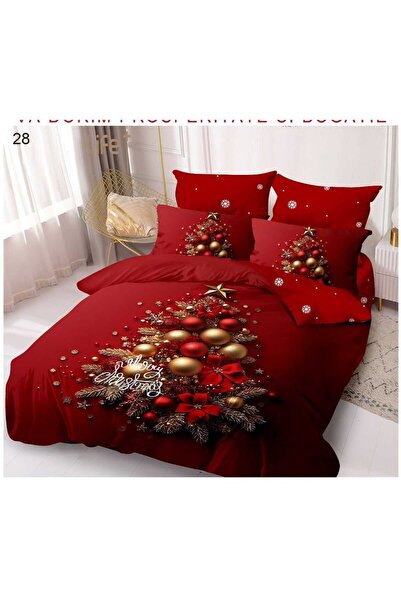 Super Elegant Pucioasa Christmas bed linen with firs/baubles in finet (Mos28)