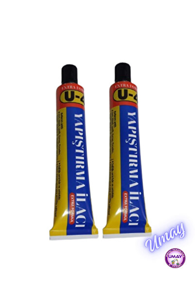 U-4 2 Adet Yapıştırma İlacı (Deri, Köseli, Lastik, Kumaş Porselen Bakalit ve ...