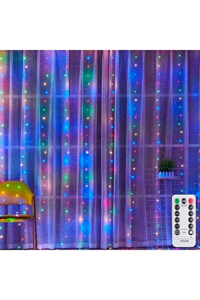 OEM Șir luminos de Crăciun tip perdea/ploaie, interior, USB, telecomandă, 8 m...