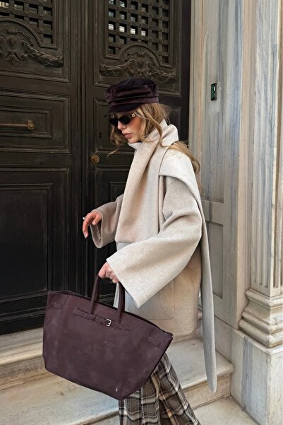 Laluvia Palton cu detaliu șal de piatră - 7600