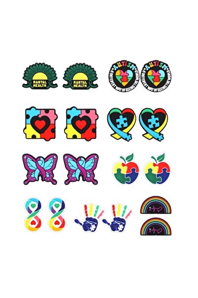 Airssory Set de 18 mărgele focale din silicon, 9 modele - brelocuri, colier ș...