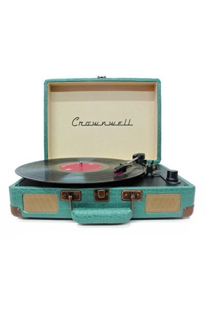 Crown Well Pikap Suitcase CR Series Yeşil Elektronik Bluetooth Hoparlör Plakç...