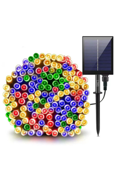 SIKS Solar Linear Christmas Light, 40 m, 400 LEDs, Large Solar Panel Charging, Multicolor