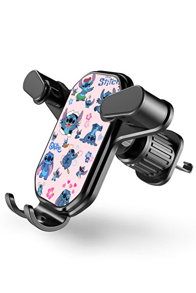 WANNA PROTECT 360 Dönebilen Kancalı Araç İçi Stitch Tasarım Baskılı Tutucu Ha...