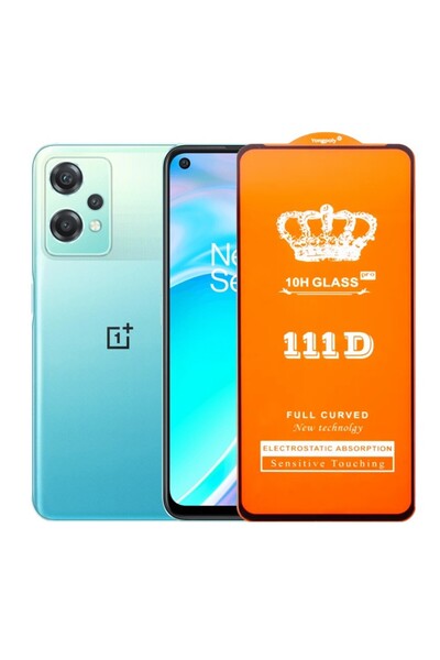 Oneplus Tempered Glass Screen Protector for Nord CE2 Lite (Full Cover 111D, HD, Black Edges, Clear)