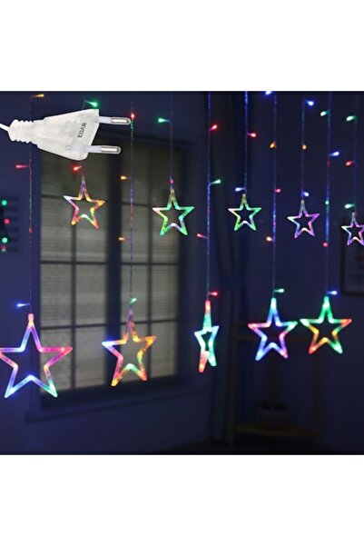 EDAR Luminițe de Crăciun tip perdea - Stele căzătoare mari și mici, LED, Inte...