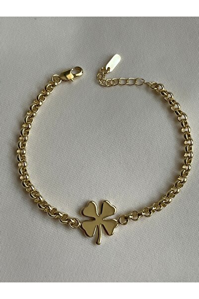 yeknova Xuping 14k Gold Rengi Yonca Model Kararmaz Kadın Bileklik