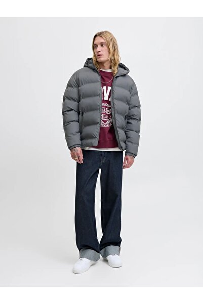 Jack & Jones Jack Jones Element Pu Puffer Gray Inflatable Men's Coat Jacket 12279239