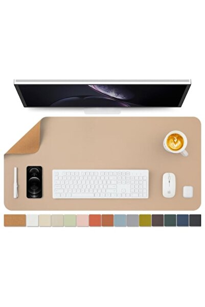 dobot Cork Desk Pad - Double-Sided Desk Mat (Dark Apricot, 90cm x 43cm)