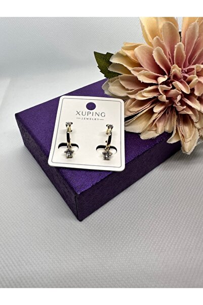 XUPING JEWELRY MİNİMAL ZİRKON TAŞLI HALKA ÇELİK KÜPE