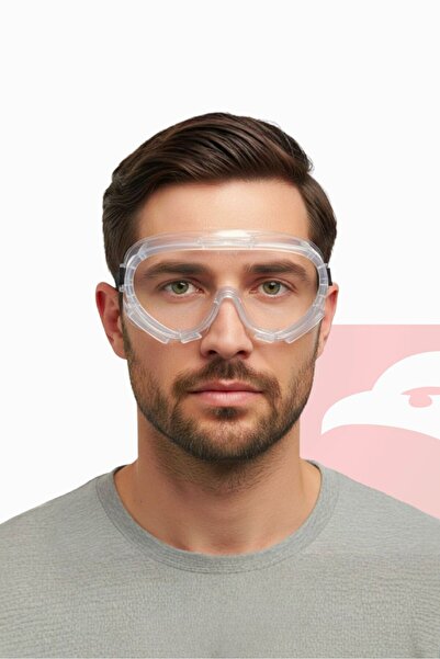 Viola Valente Transparent Work Safety Protection Goggles – Anti-Fog and Impact Resistant with Elastic Band