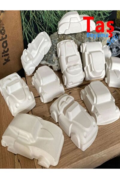 magnocandles 3D Arabalar Taş Boyama Seti 12 Adet (Sağlam Taş Tozu Araçlar) Sanat