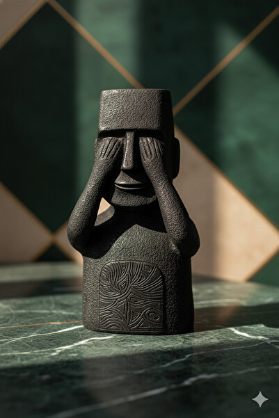 Dekoromi Dekoratif 3'lü Büyük Boy Auvidi Biblo Vazo Saksı Görmedim Duymadım B...