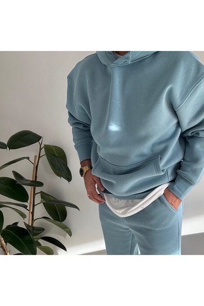 ONUR ERBİL MODA Üç İplik Baggy Buz Mavi Eşofman Takımı