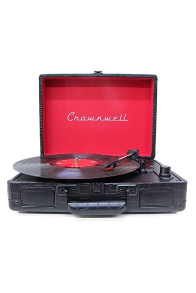 Crown Well Pikap Suitcase CR Series Siyah Elektronik Bluetooth Hoparlör Plakçalar CW002-BL