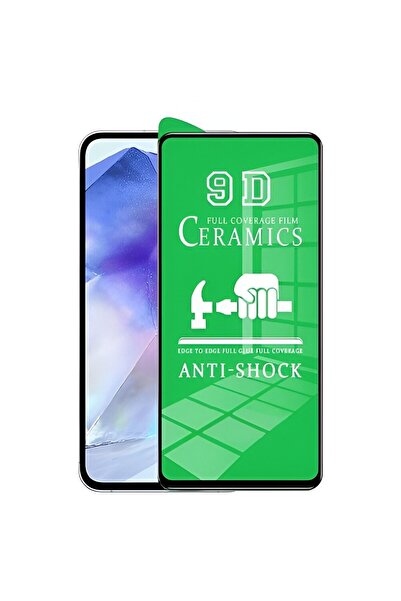 Flippy Protector de ecran ceramic pentru Samsung Galaxy A15 / A15 5G — rezistent la șocuri 9D, margini negre, transparent