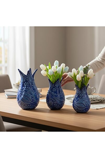sharp&art EL İŞLEMESİ LALE VAZO SET