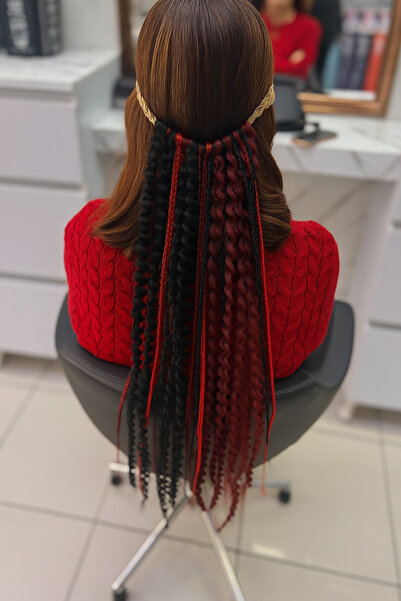 YASEMİN KAPLAN 🖤 ❤️   Black and Burgundy Mix Curly Dreadlock Extension – Nat...