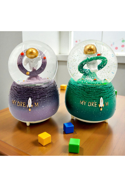 ALPJOY Uzay Astranot Büyük Boy Işıklı Sesli Müzikli Kar Küresi Hediyelik Kar ...
