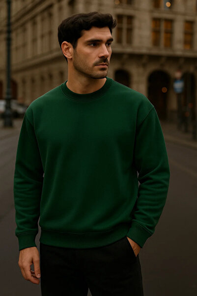 COMBİNE MİCHAİL Чоловічий оверсайз зимовий Z. Зелений довгий светр