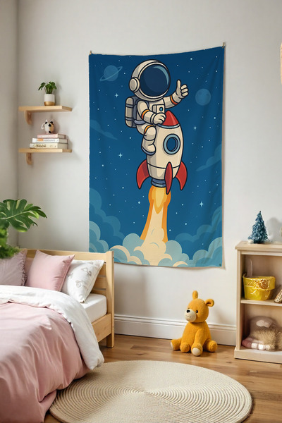 Tepeli Home Sevimli Astranot Duvar Örtüsü Film Temalı Kaliteli Kumaş Oda Deko...