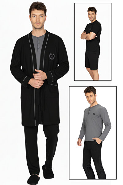 vory Men's Dowry Set 5 Piece Robe Groom Pajama Set Vr.A66.N10.Y10.D18