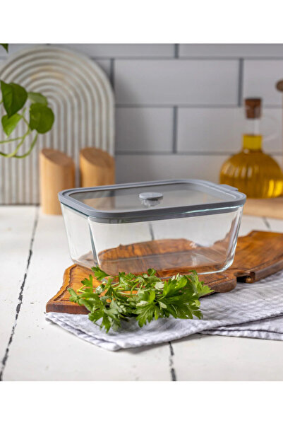 Ulus Home Fineys Silicone Vacuum Lid 4-Piece Glass Storage Container