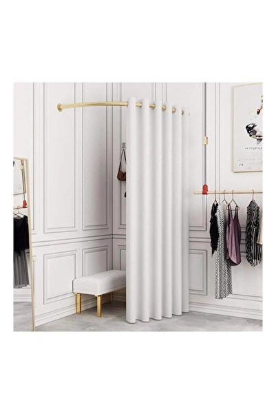 Softazade Vestiar portabil, cadru metalic în formă de C, perdea de separare a...