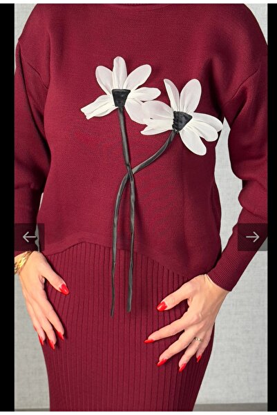 PEKA Floral Detailed Bottom Dress Suspender Gilet Two-Piece Suit