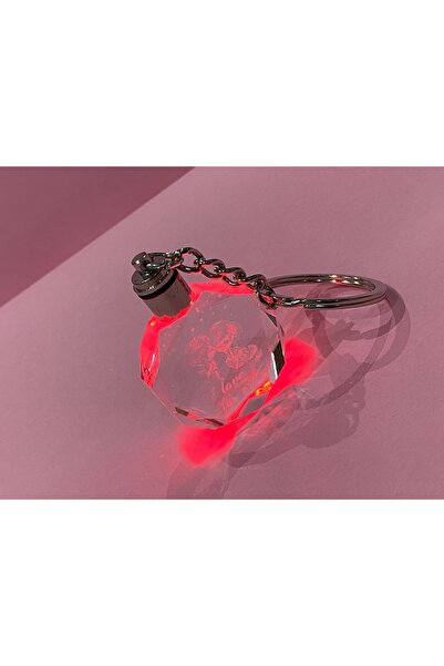 kurukafagift Illuminated Crystal Glass Color Changing Keychain