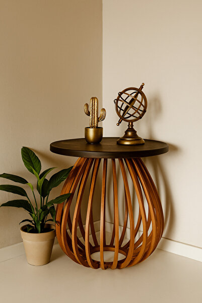 Onouqo PalermoXXL Yuvarlak Modern Klasik Rustik Retro Naturel Dekoratif Ahşap...