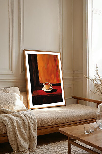 Dekorsiahome Tek Parça Ahşap Çerçeveli Oturma Odası Salon Mutfak Tablosu TK2158