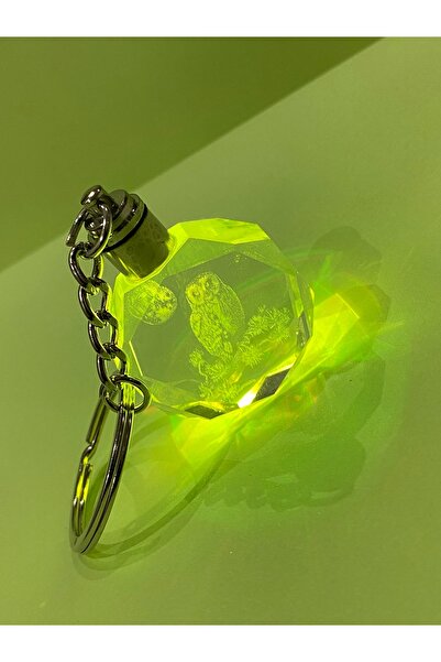 kurukafagift Illuminated Crystal Glass Color Changing Keychain
