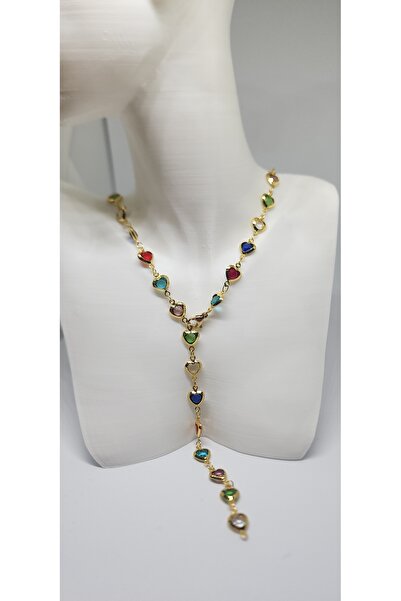 stainless steell Kalpli Renkli Kolye