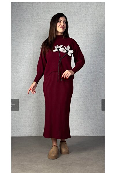 PEKA Floral Detailed Bottom Dress Suspender Gilet Two-Piece Suit