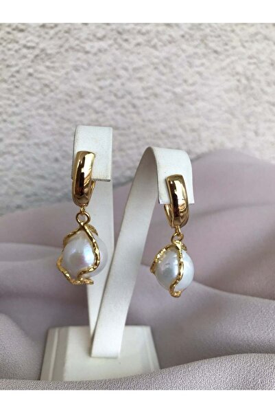 BuinJewellery Kafesli Barok İnci Küpe