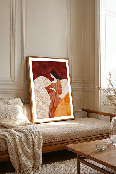 Dekorsiahome Tek Parça Ahşap Çerçeveli Oturma Odası Salon Mutfak Tablosu TK2157