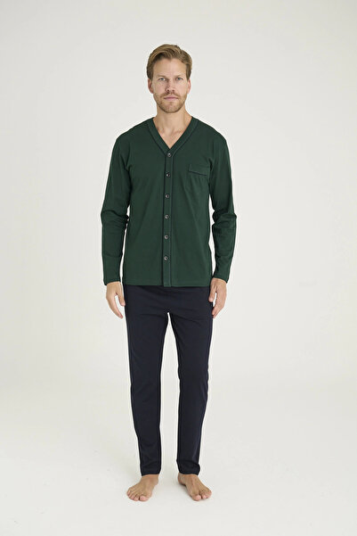 Beruflic Kocabey 9134 Men's V-Neck Buttoned Pajamas Set
