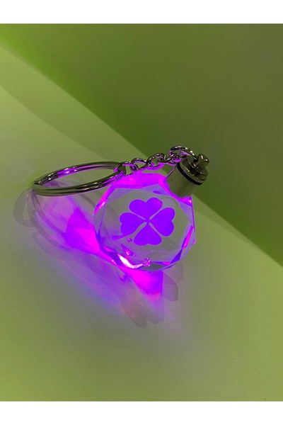 kurukafagift Illuminated Crystal Glass Color Changing Keychain