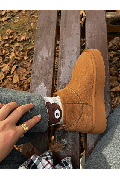 labor Selection Thick Sole, Fur Inside, Mini Size Women's Boots, Fully Molded, No Escape from the Foot, Tan