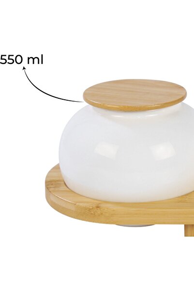 Lara Çarşı Bambum Simple 3-Piece Spice Set with Stand