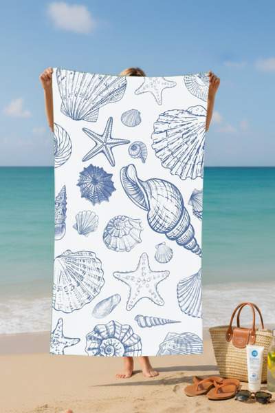 BETHA Sea Minare Patterned Patterned Cotton Beach Towel – Patterned Design – 75X150 cm