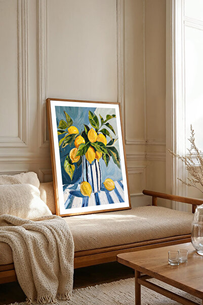 Dekorsiahome Tek Parça Ahşap Çerçeveli Oturma Odası Salon Mutfak Tablosu TK2199