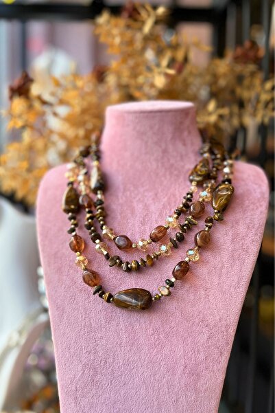 Meva Takı ve Aksesuar Amber Tone Layered Necklace |   Mev'Art Collection