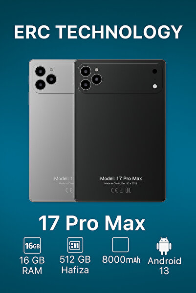 ERCTECH 17 PROMAX Tablet – 10.1” FHD Ekran, 16GB RAM, 512GB Hafıza, Klavye Mause Hediyeli