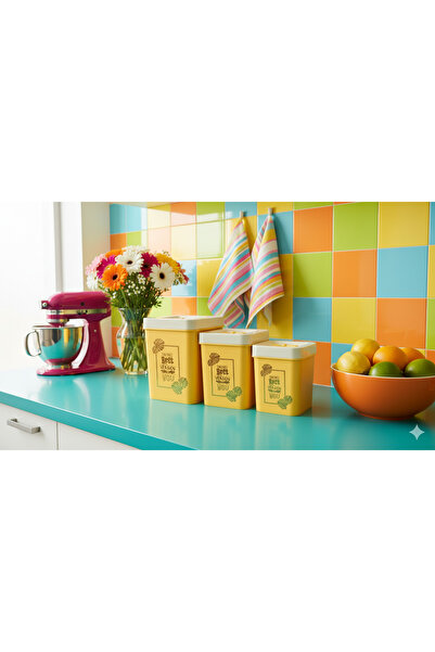 NY HOME 3-Piece Ponte Storage Box Set Yellow