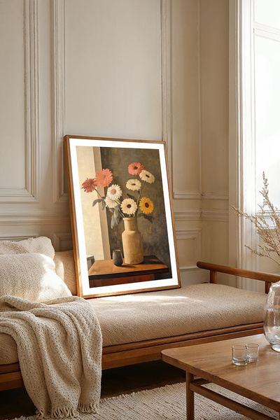 Dekorsiahome Tek Parça Ahşap Çerçeveli Oturma Odası Salon Mutfak Tablosu TK2184