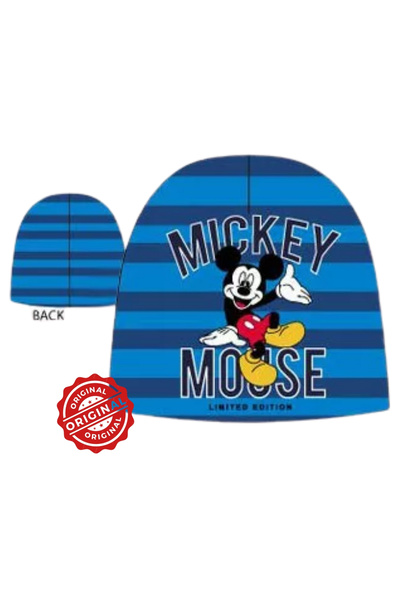 Mickey & Friends Căciulă tricotată de iarnă pentru copii Disney Mickey Mouse, ediție limitată, albastră, 52-54 cm