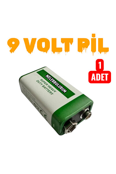 nelerbulurum 1 ADET 9 Volt Pil - 9V Oyuncak Araba Radyo Telsiz Duman dedektörü Drone El feneri Kumanda Pili